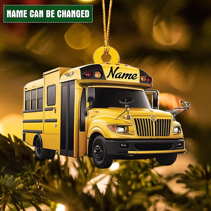 Customized School Bus Ornament - Bus Driver Christmas Gift L15