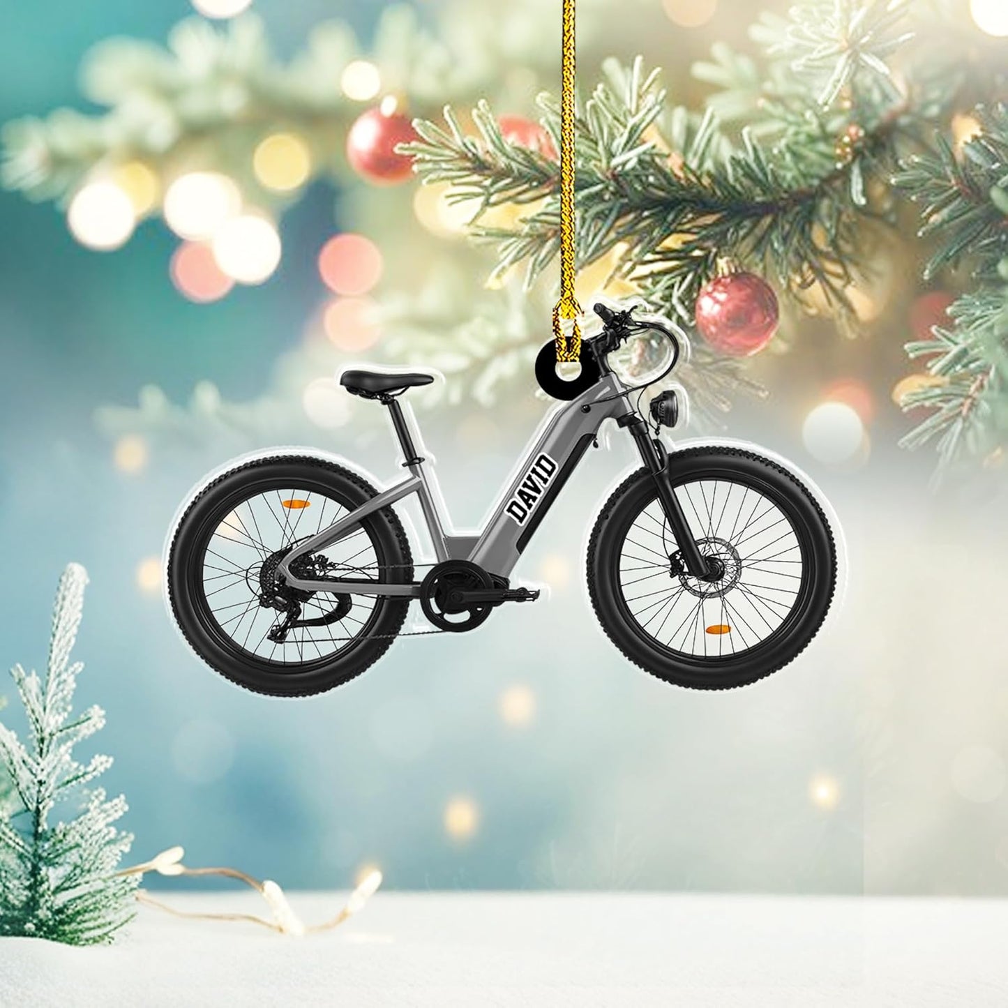 Custom Name Cycling Acrylic Ornament – Personalized Bike Gift, Christmas Tree Keepsake for Cycling Enthusiasts TC36