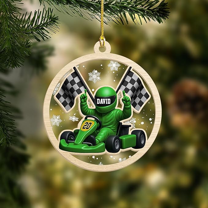 Personalized Go Kart Christmas Ornament N06