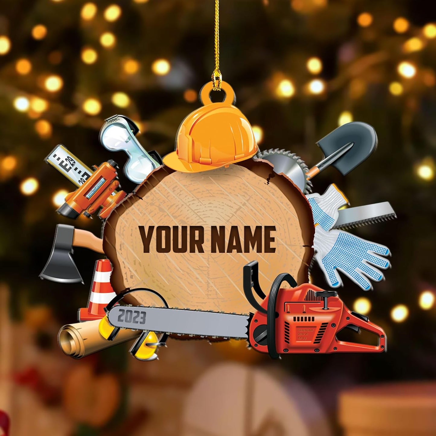 Personalized Carpenter Ornament – Woodworking Lumberjack Gift Ornament Style 68