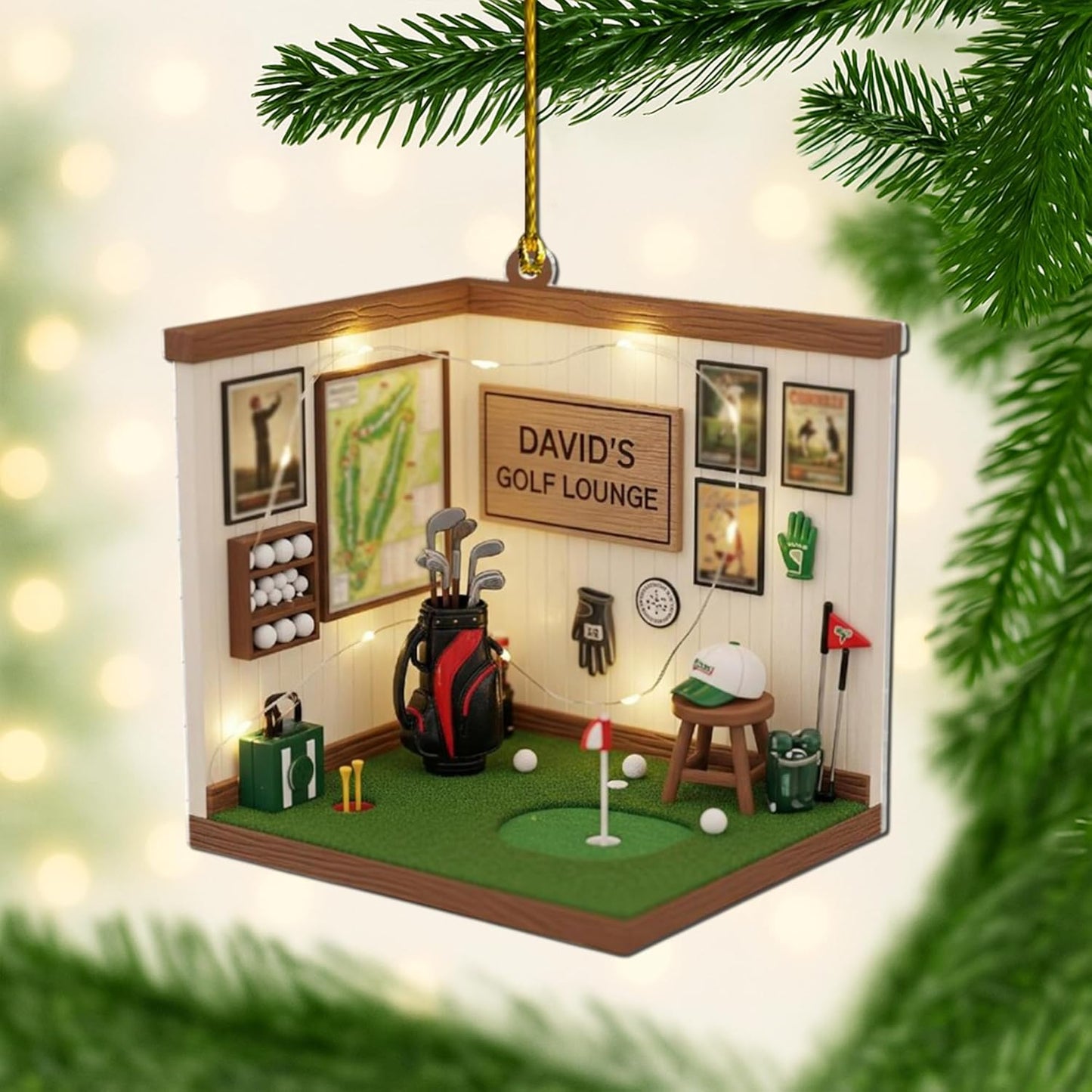 Personalized Golf Room Ornament - Golf Player Christmas Ornament