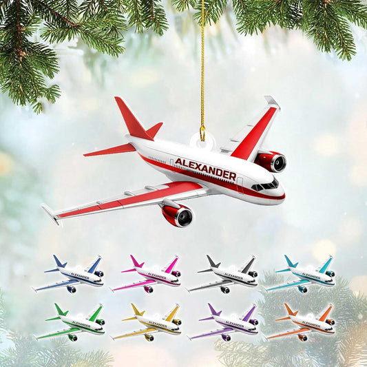Personalized Airplane Pilot Christmas Ornament Style 5