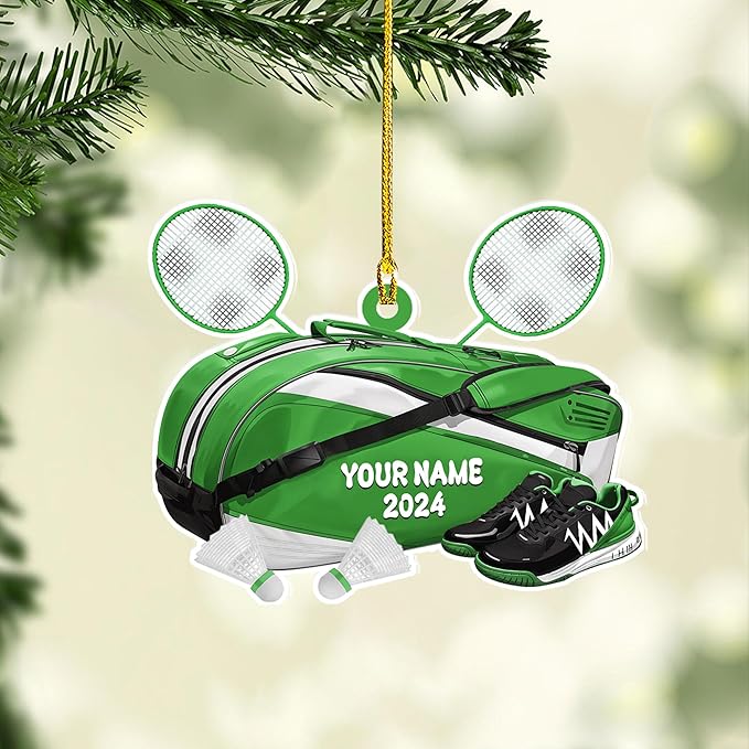 Pesonalized Christmas Gift for Badminton Players, Sports Lovers Badminton Ornament LL48