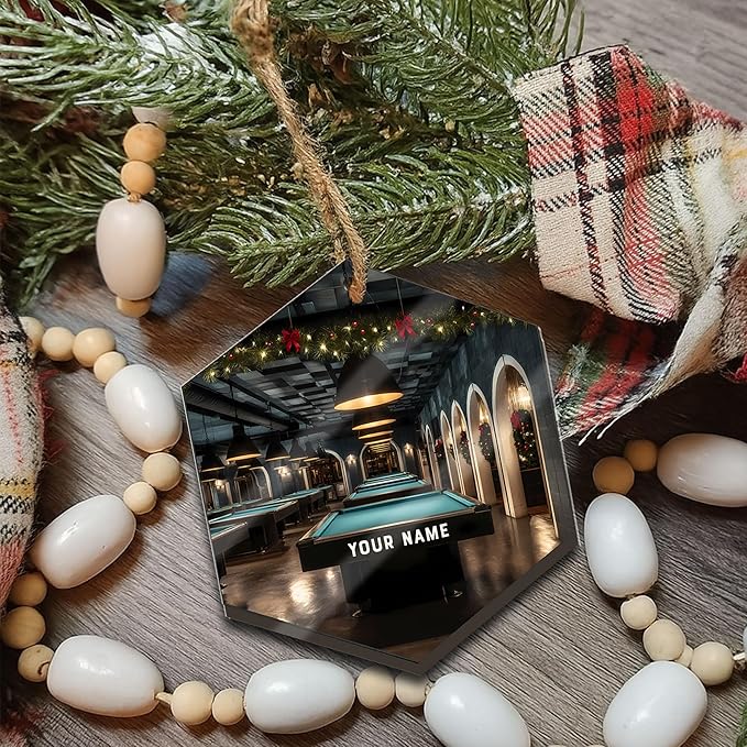 Personalized Billiards Ornament 2025, Billiards Christmas Ornaments N03