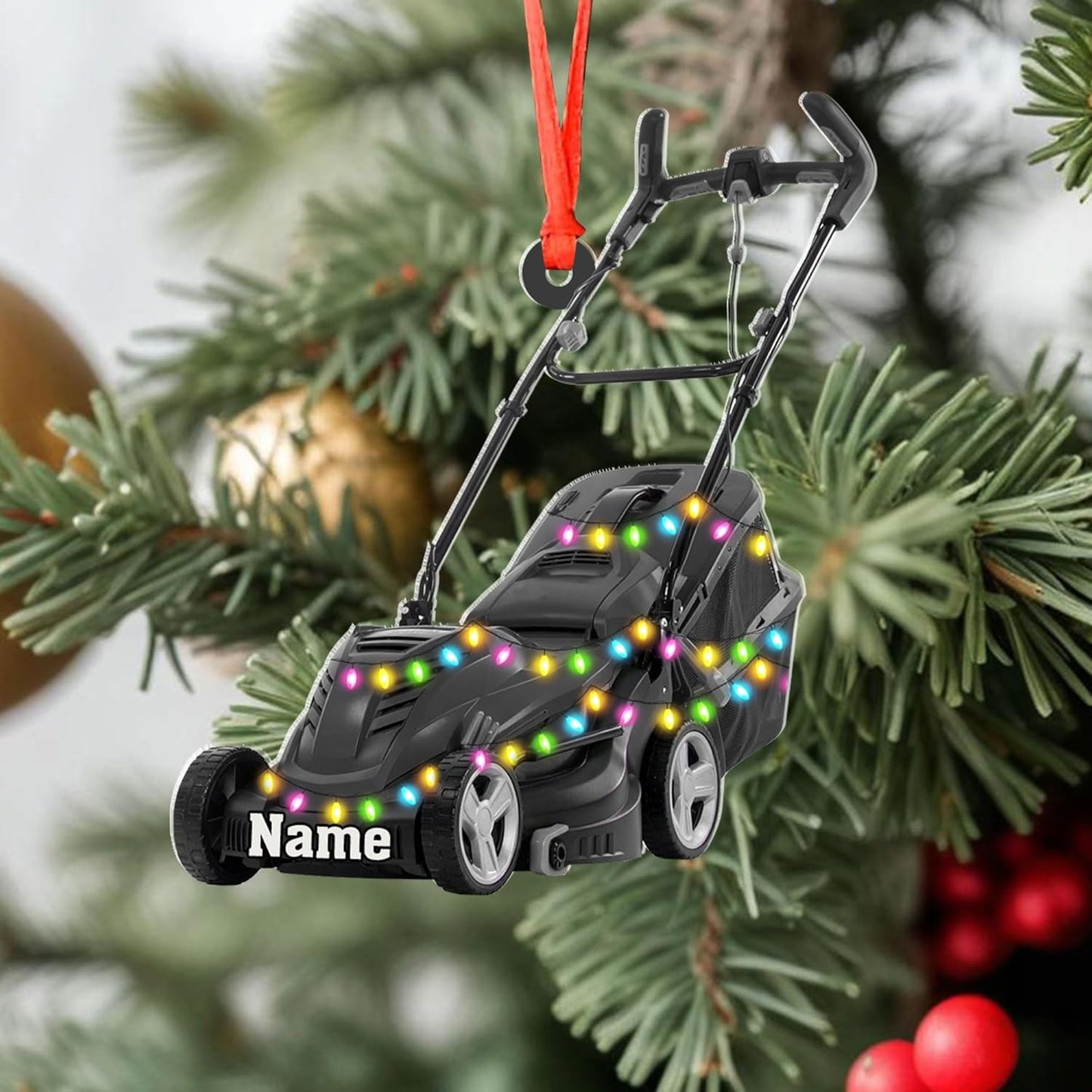 Personalized Lawn Mower Christmas Ornament | Custom Lawn Care Holiday Tree Decoration for Gardeners & Landscapers TG95