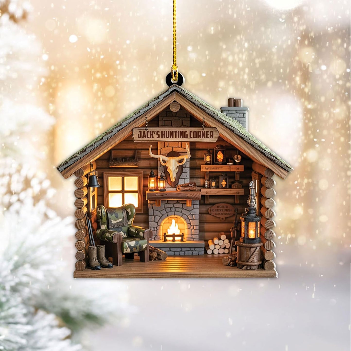 Personalized Hunting Ornament, Hunter Christmas Acrylic Ornament 2025 T11