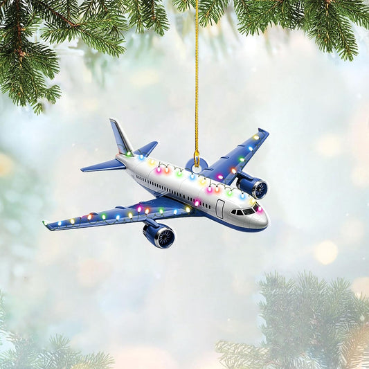 Personalized Airplane Pilot Christmas Ornament Style 6