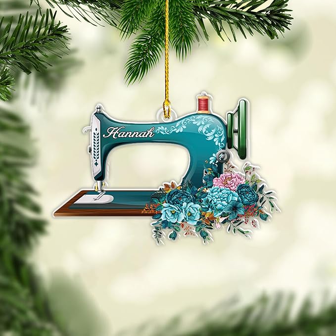 Custom Sewing Machine Ornament - Christmas Ornament Gift for Sewing Lovers LL17