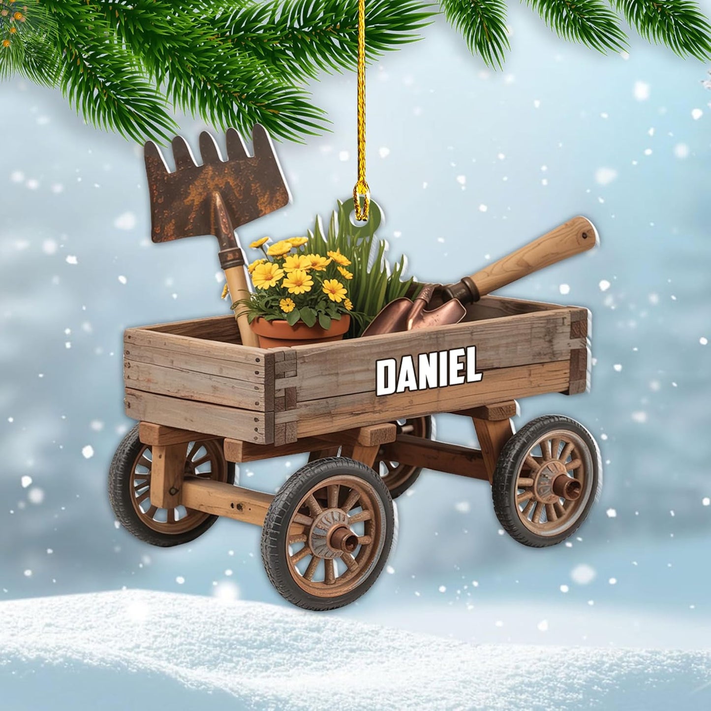 Custom Name Garden Equipment Ornament | Gardener Christmas Tree Decor Gift for Plant & Nature Lovers TG73