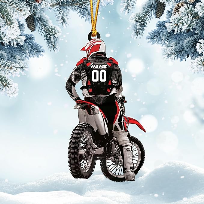 Personalized Dirt Bike Christmas Ornaments 2025 Custom Motocross Ornament Dirt bike Christmas Ornament N19