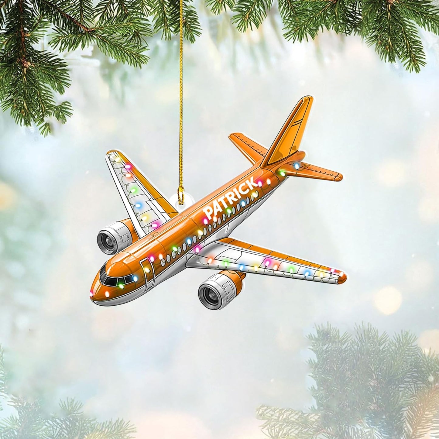 Personalized Airplane Pilot Christmas Ornament Style 4