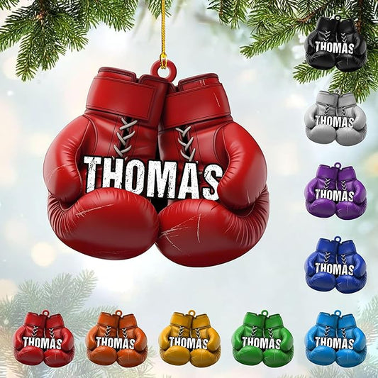 Personalized Boxing Gloves Christmas Ornament - Custom Name Boxing Ornament Gift LL27