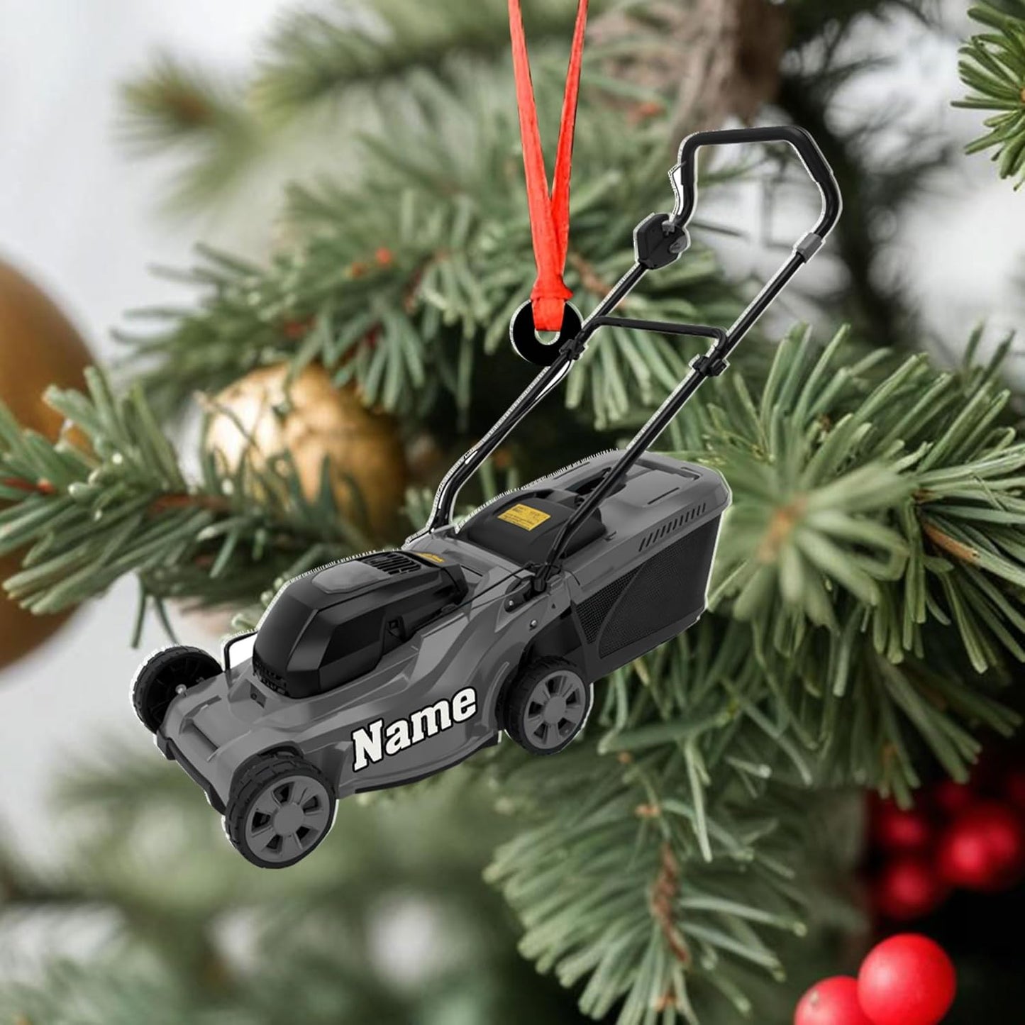Personalized Lawn Mower Christmas Ornament | Custom Lawn Care Holiday Tree Decoration for Gardeners & Landscapers TG96