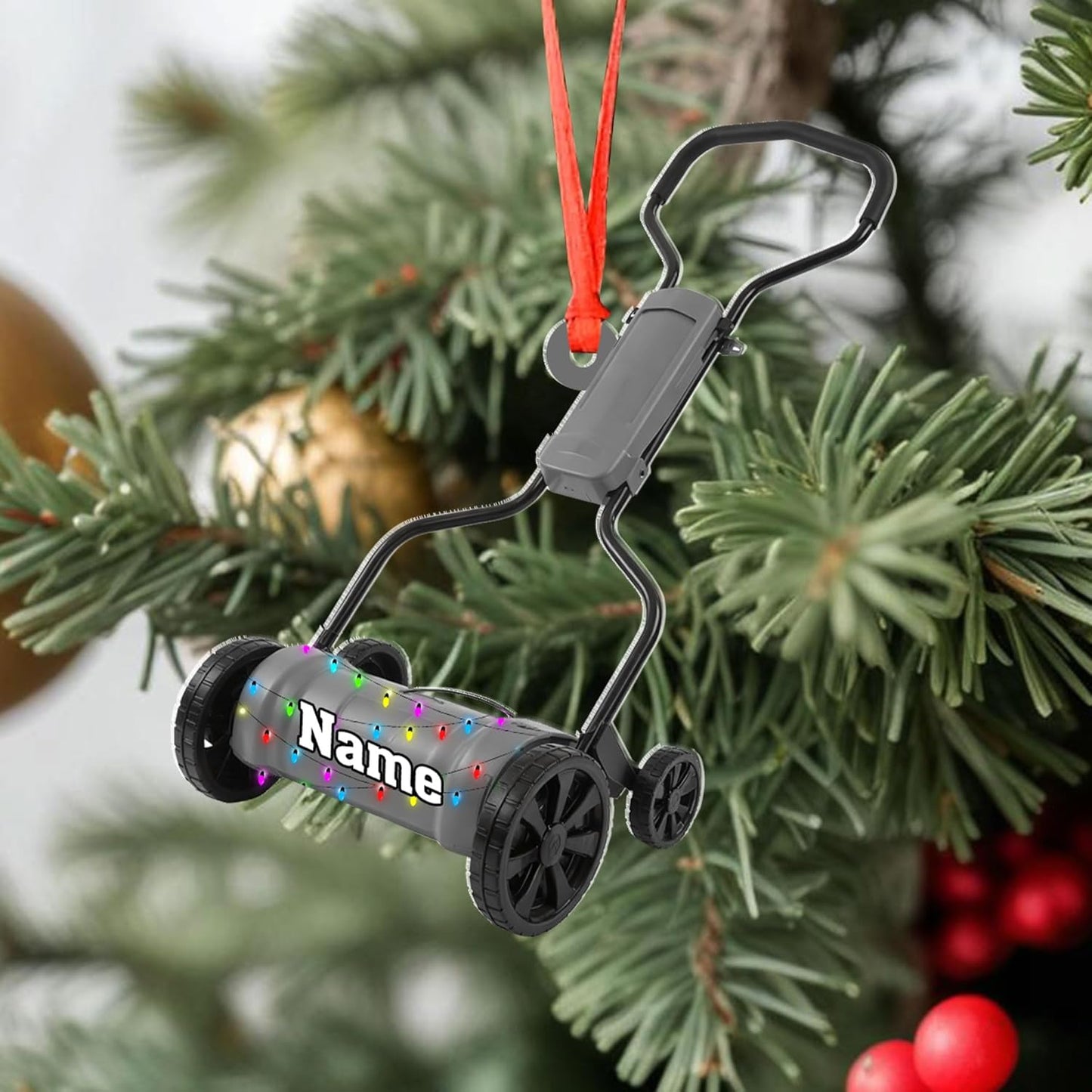 Personalized Lawn Mower Christmas Ornament | Custom Lawn Care Holiday Tree Decoration for Gardeners & Landscapers TG97