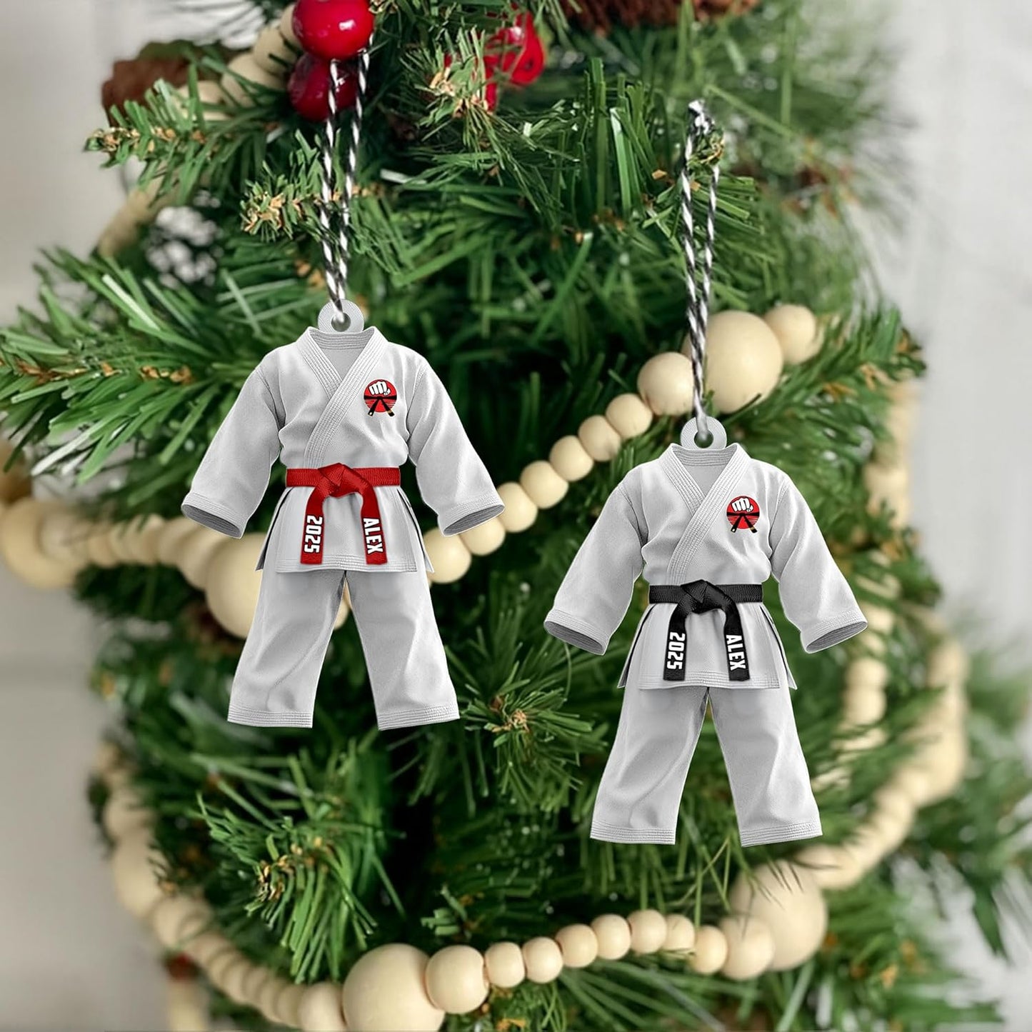 Custom Karate Christmas Ornament – Taekwondo & Jiu Jitsu Gift Krt20
