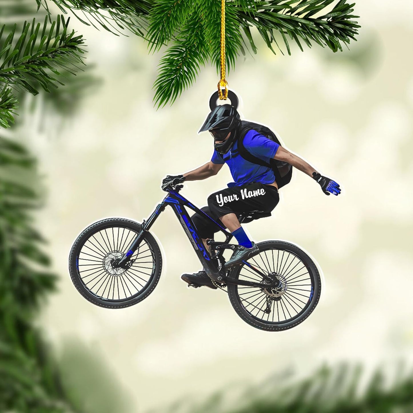 Custom Name Bicycle Acrylic Ornament – Personalized Cycling Gift, Christmas Tree Decor for Bikers 2025 TC47