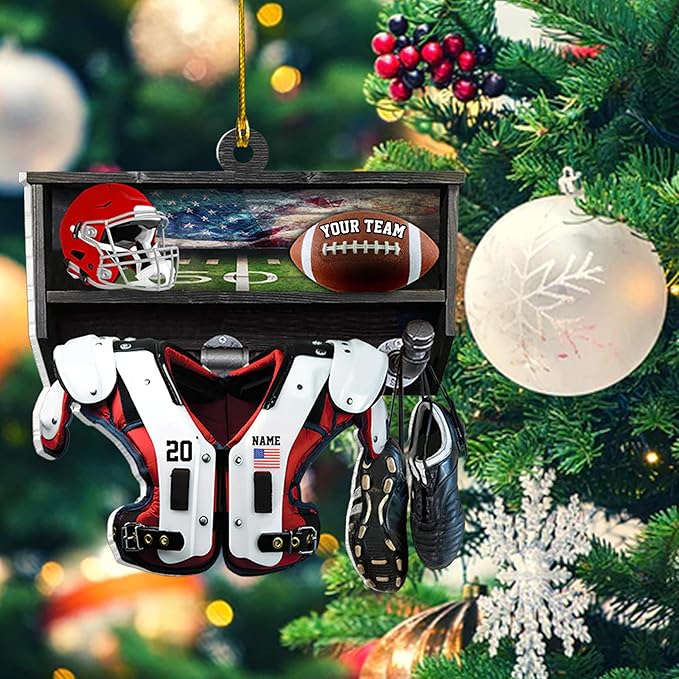 Custom Football Player Ornament - American Football Ornament Gift LL34