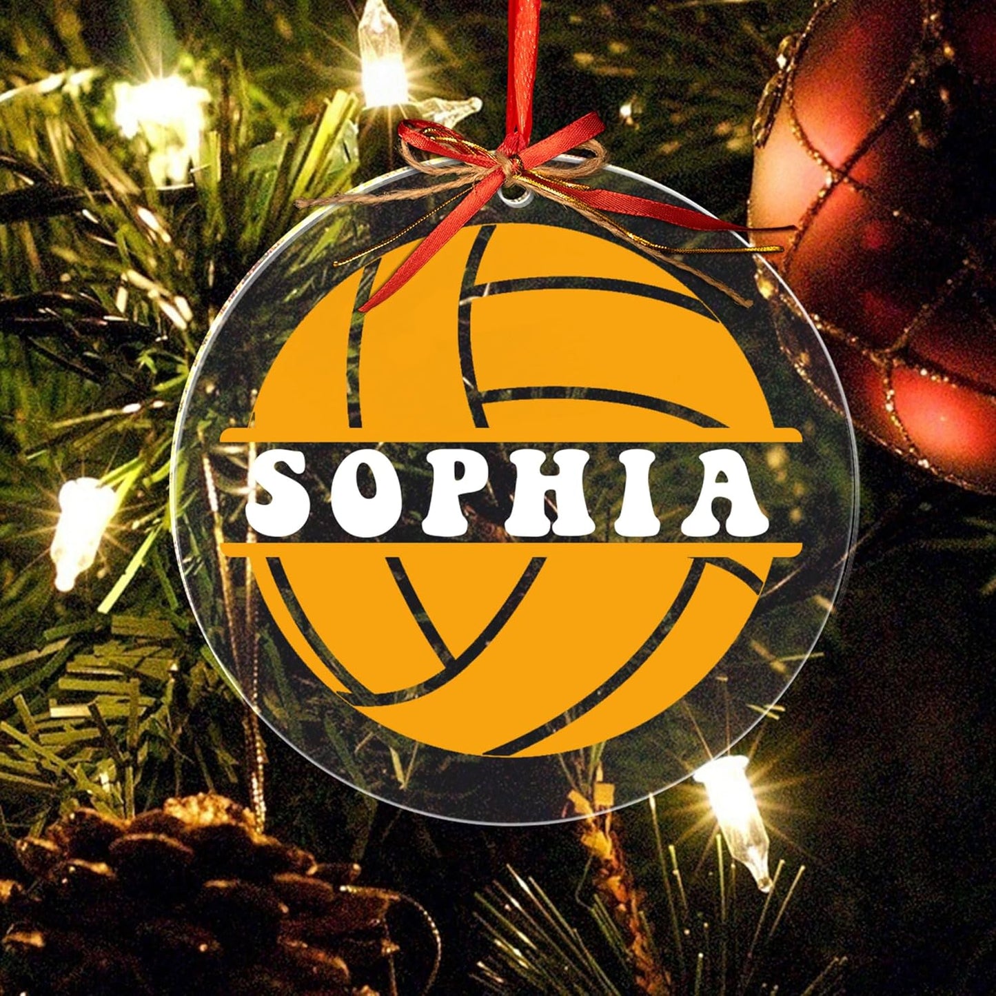 Custom Name Water Polo Ball Christmas Ornament – Personalized Water Polo Ball Ornament, Sport Holiday Tree Decoration, Gift for Water Polo Players TW3