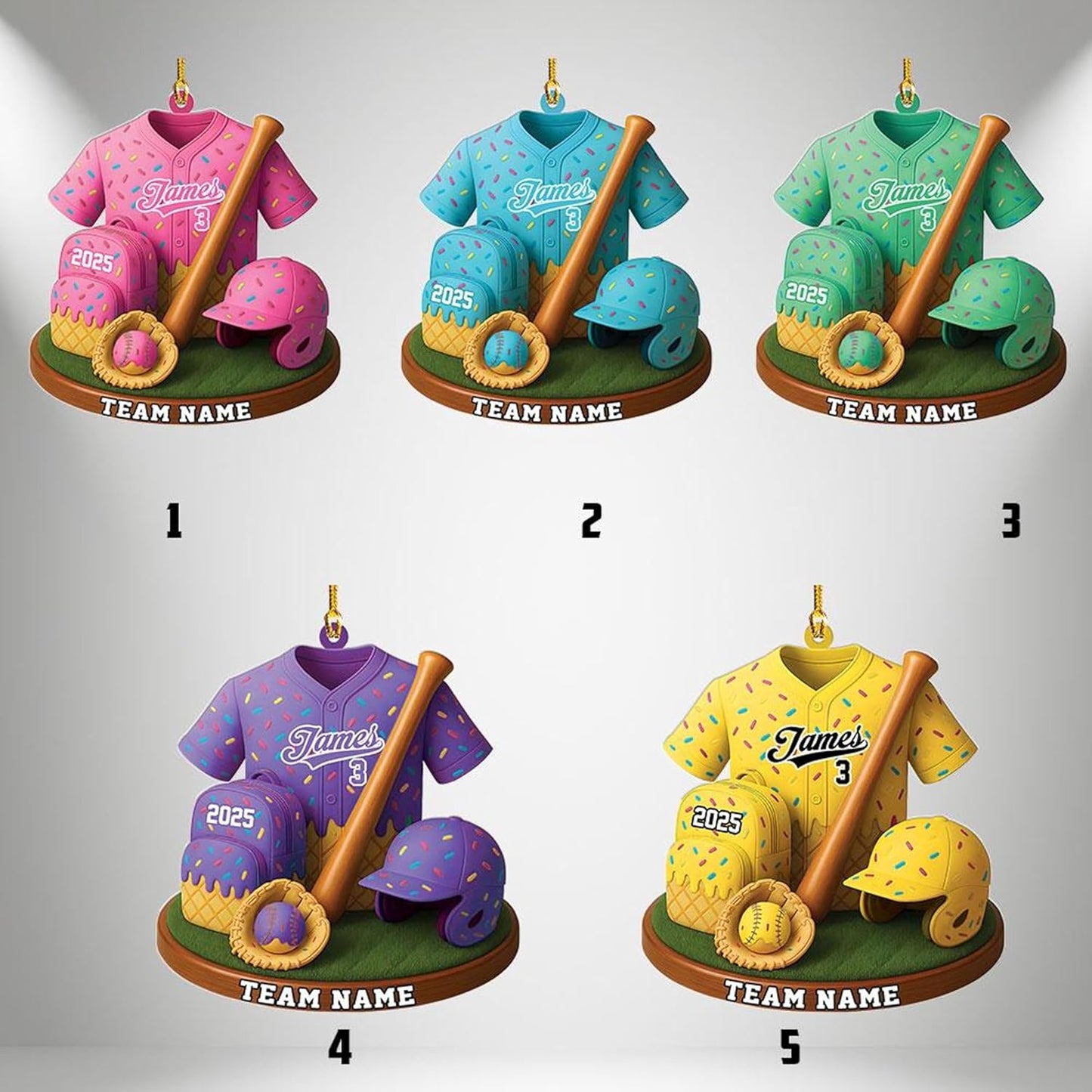 Personalized Baseball Christmas Ornament – Custom Name Acrylic Ornament, Sports Holiday Decoration, Baseball Player Gift TH26