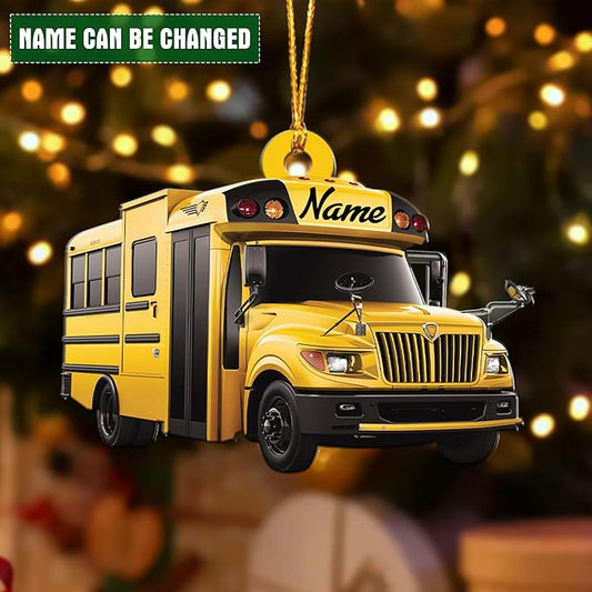 Customized School Bus Ornament - Bus Driver Christmas Gift L15