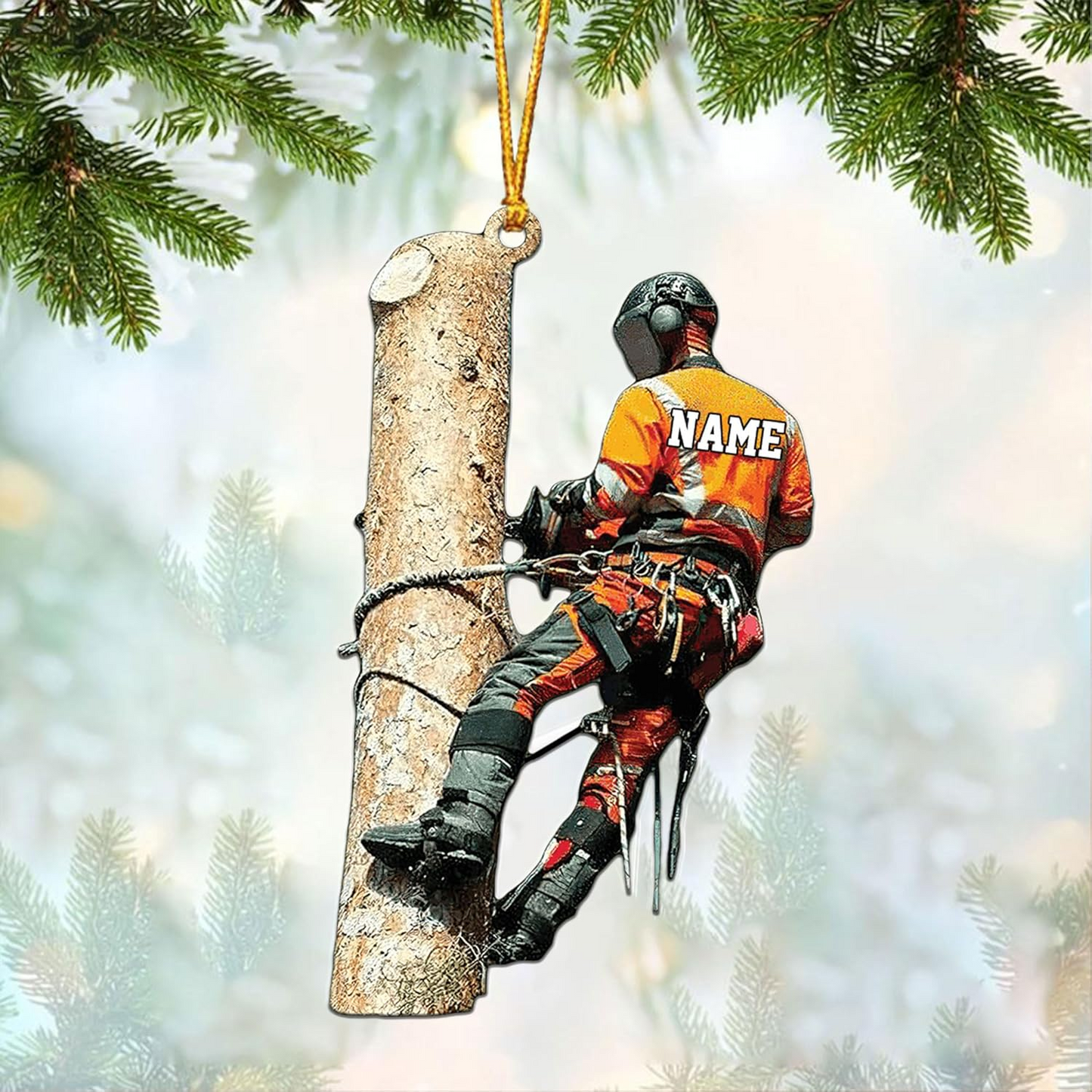 Personalized Arborist Ornament – Lumberjack Carpenter Christmas Ornament H16