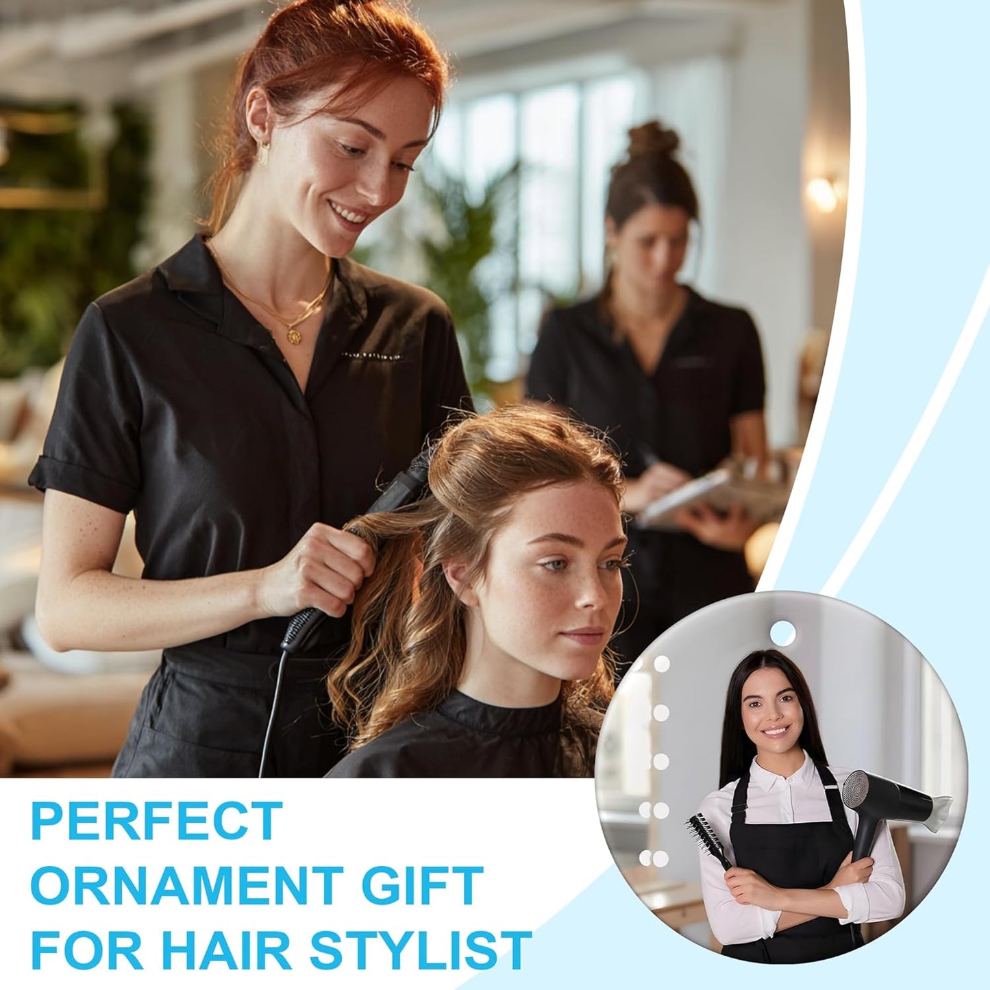 Personalized Hair Stylist Ornament – Custom Name Hairdresser Christmas Ornament Style 23