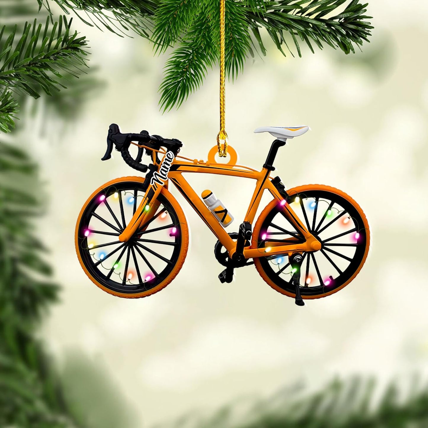 Custom Name Cycling Acrylic Ornament – Personalized Bike Gift, Christmas Tree Keepsake for Cycling Enthusiasts TC17