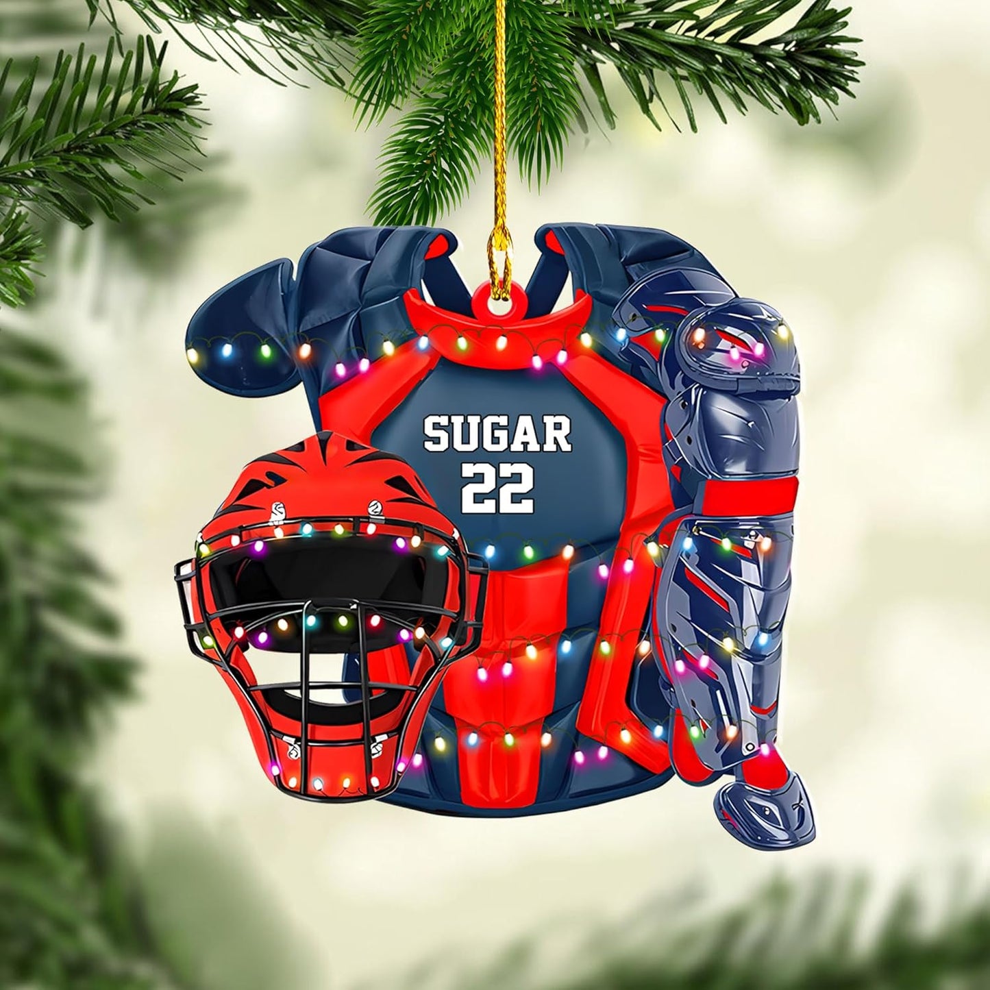 Personalized Softball Ornament – Custom Sports Christmas Tree C24