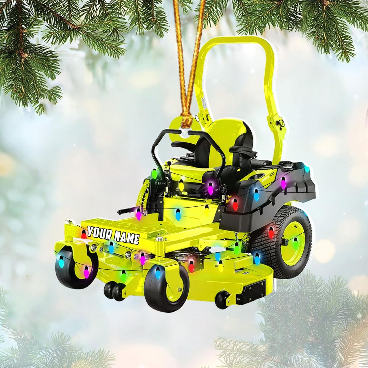 Personalized Lawn Mower Christmas Ornament | Custom Lawn Care Holiday Tree Decoration for Gardeners & Landscapers TG102