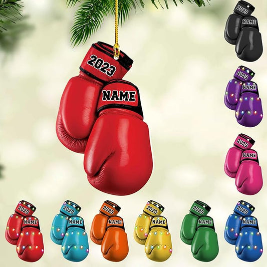 Personalized Boxing Gloves Christmas Ornament - Boxing Ornament Gift LL4