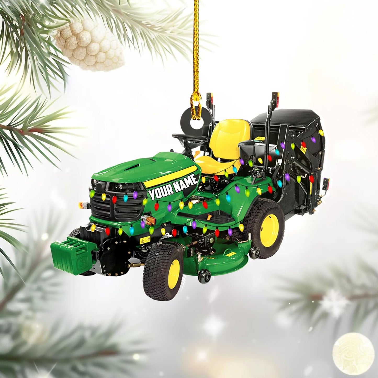 Personalized Lawn Mower Christmas Ornament | Custom Lawn Care Holiday Tree Decoration for Gardeners & Landscapers TG106