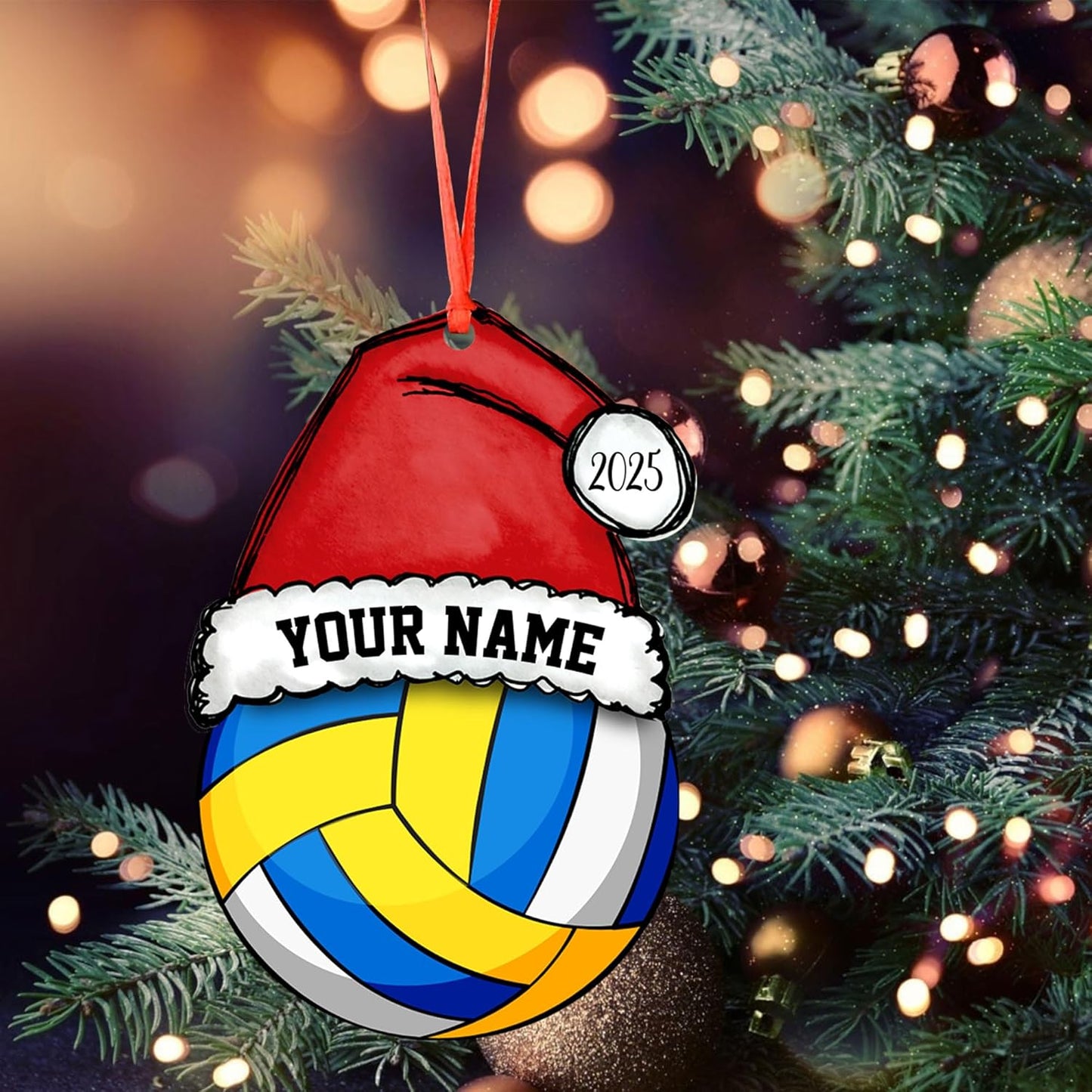 Personalized Volleyball Ornament, Custom Volleyball Player Gift Sports Ornament 2025 Gift for Sport Lover TV14