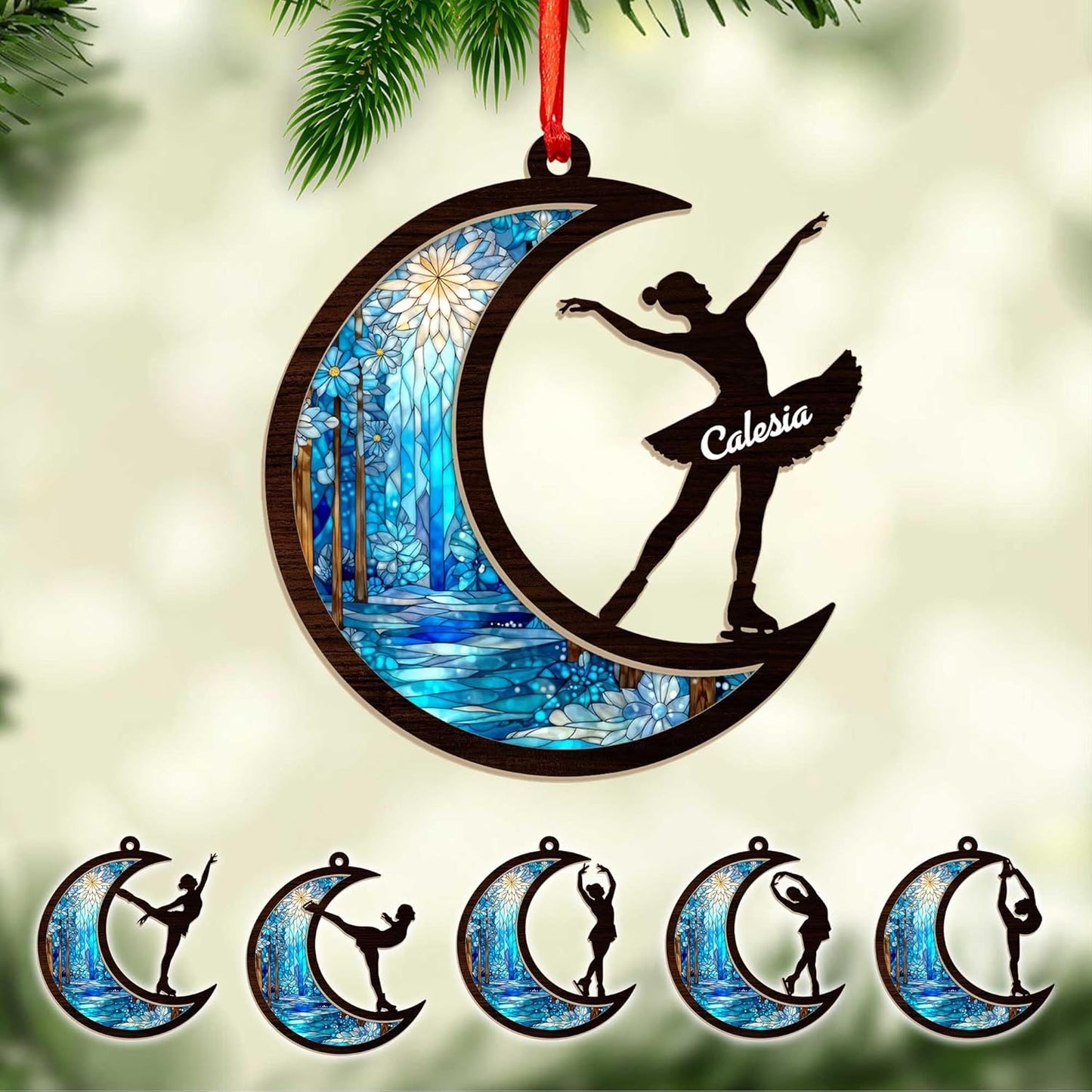 Personalized Ice Skating Ornament N01