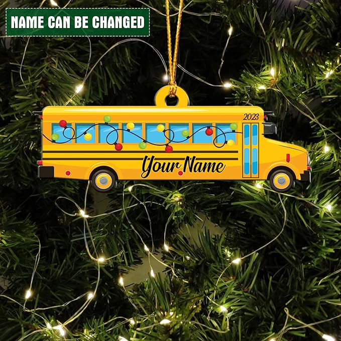 Customized School Bus Ornament - Bus Driver Christmas Gift L13
