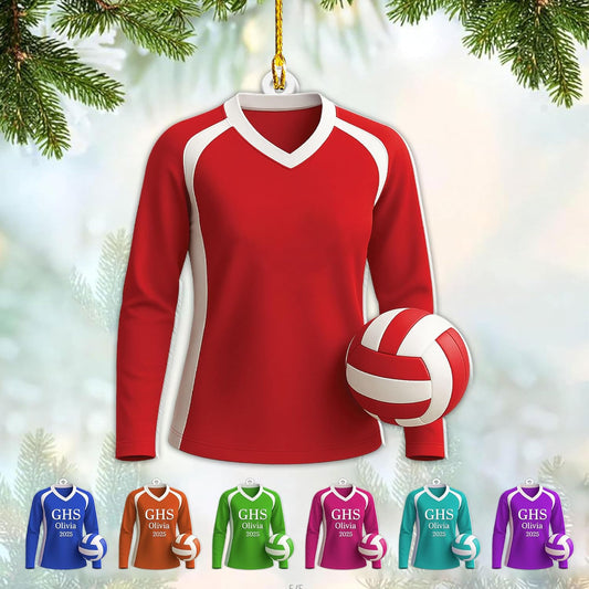 Personalized Volleyball Christmas Ornament – Custom Name Acrylic Ornament, Team Sports Holiday Decor, Volleyball Player Gift, Custom Xmas Keepsake TV4