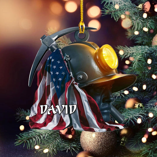 Custom Coal Miner Christmas Ornament – Personalized Name Decor Cmn9