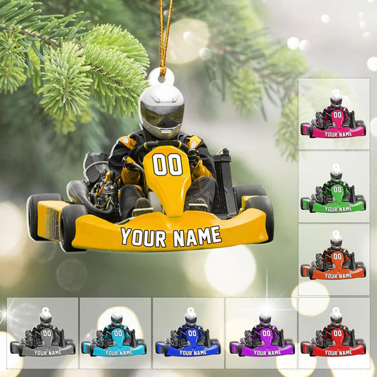 Personalized Racing Car Ornament – Custom Acrylic Drag Racing Christmas Decoration, Gift for Car Lovers and Drivers TR23