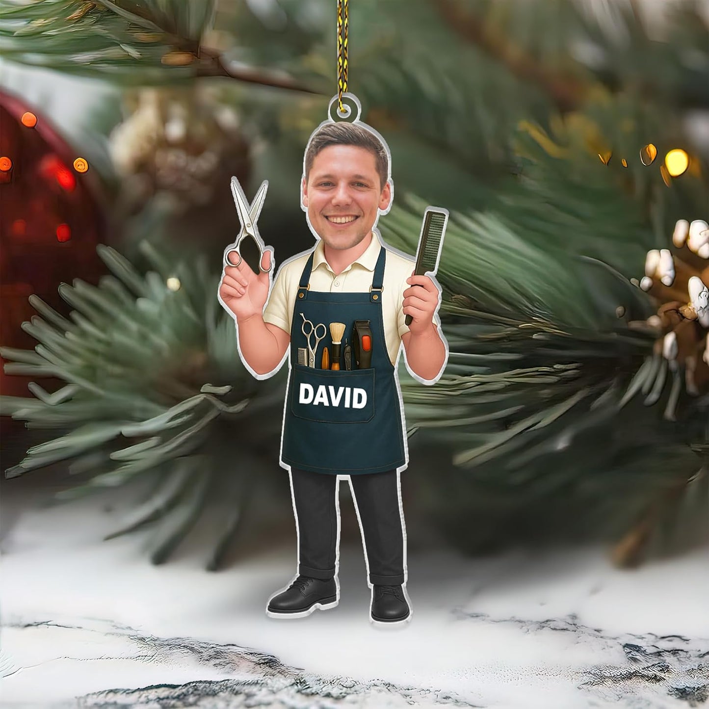 Personalized Hair Stylist Ornament for Men –  Barber Christmas Ornaments