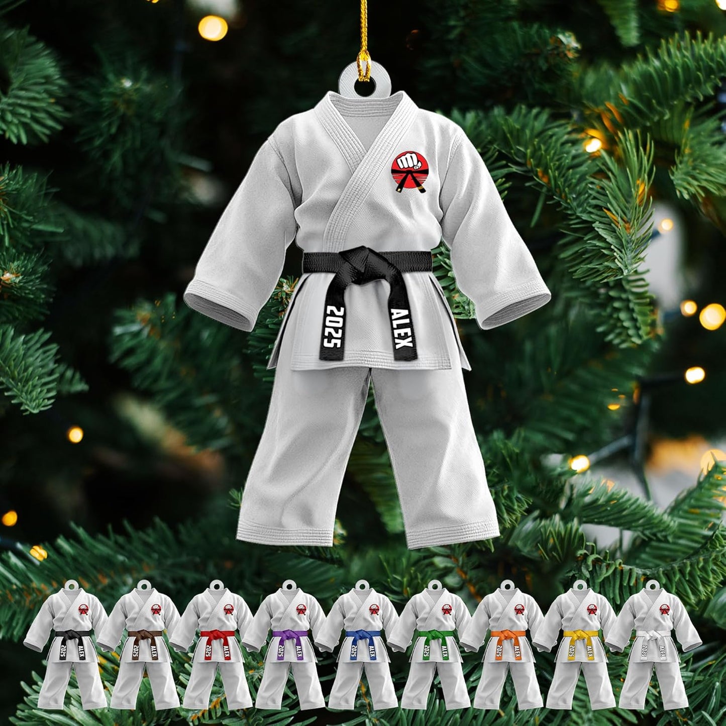 Custom Karate Christmas Ornament – Taekwondo & Jiu Jitsu Gift Krt20
