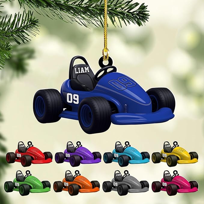Personalized Go Kart Christmas Ornament N02