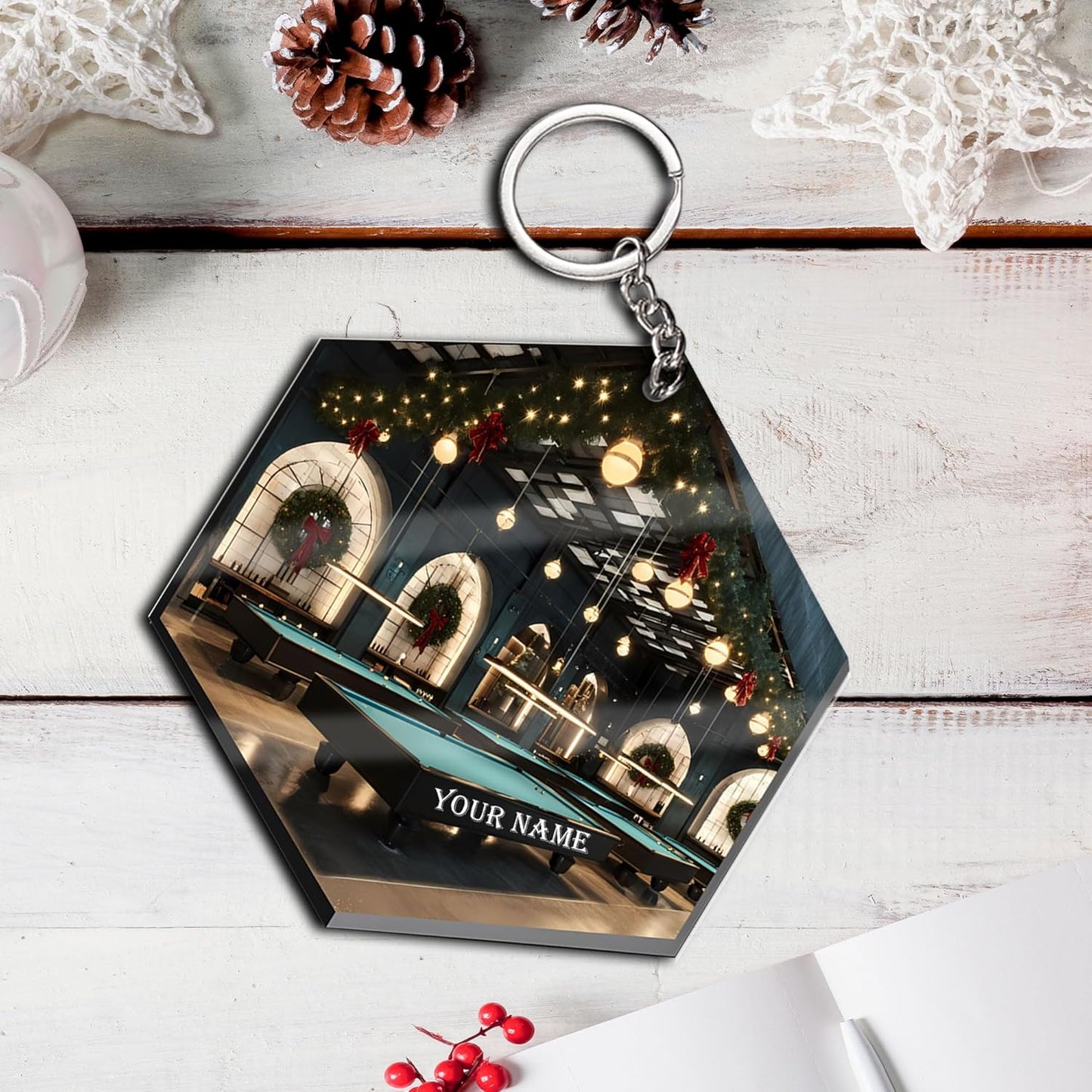 Personalized Billiards Ornament 2025, Billiards Christmas Ornaments N04