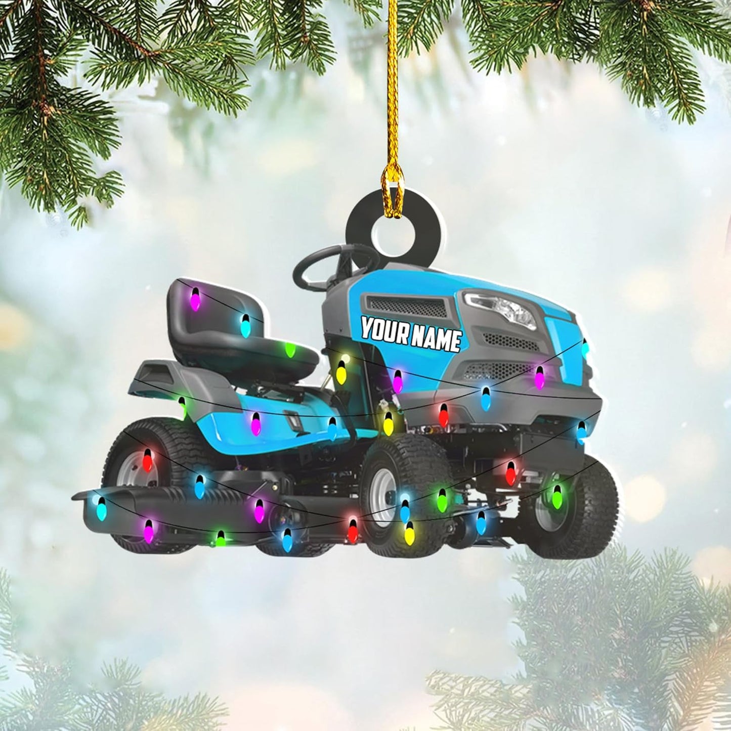 Personalized Lawn Mower Christmas Ornament | Custom Lawn Care Holiday Tree Decoration for Gardeners & Landscapers TG104