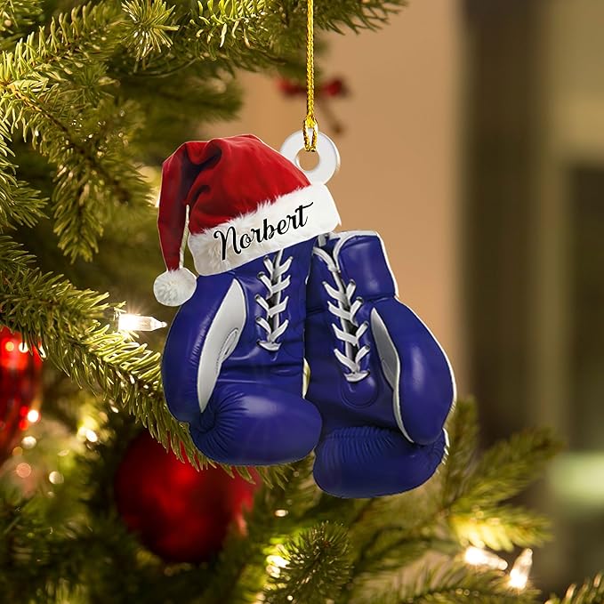 Personalized Boxing Gloves Christmas Ornament - Custom Name Boxing Ornament Gift LL24