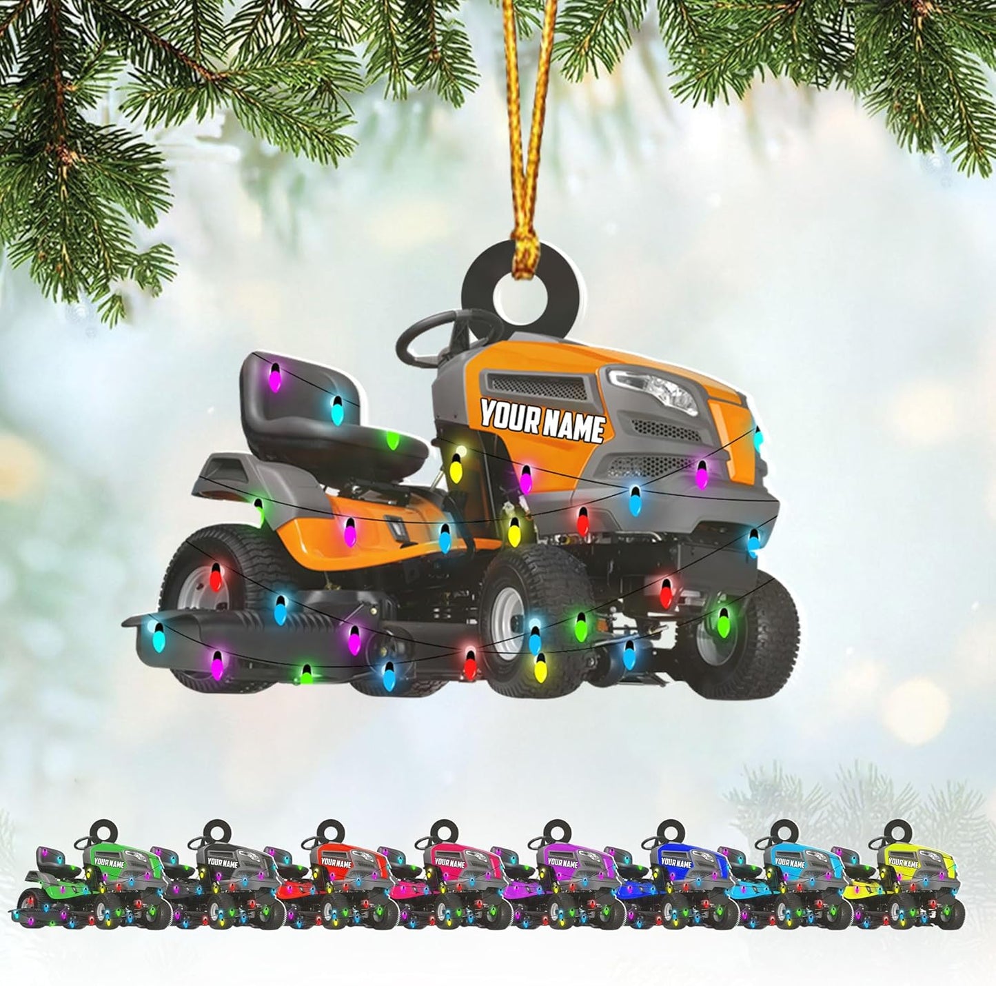 Personalized Lawn Mower Christmas Ornament | Custom Lawn Care Holiday Tree Decoration for Gardeners & Landscapers TG104
