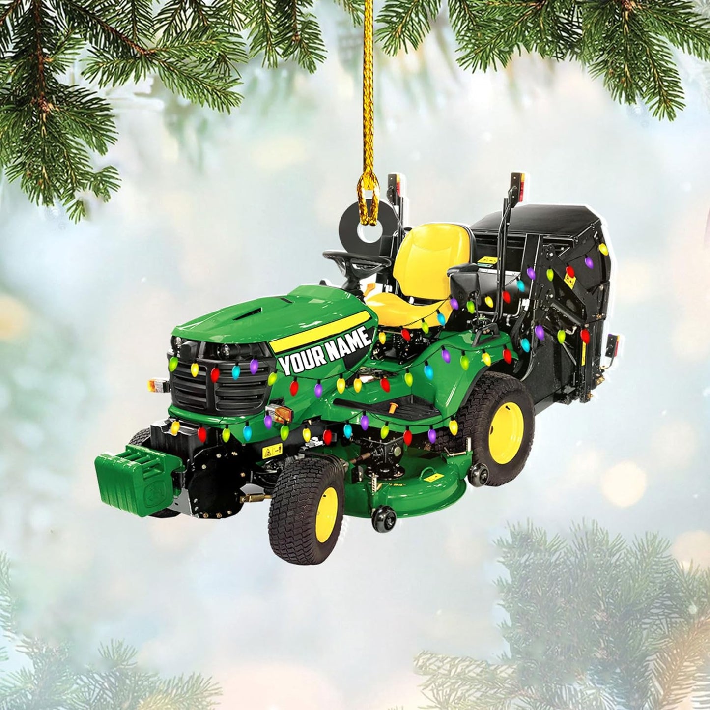 Personalized Lawn Mower Christmas Ornament | Custom Lawn Care Holiday Tree Decoration for Gardeners & Landscapers TG106