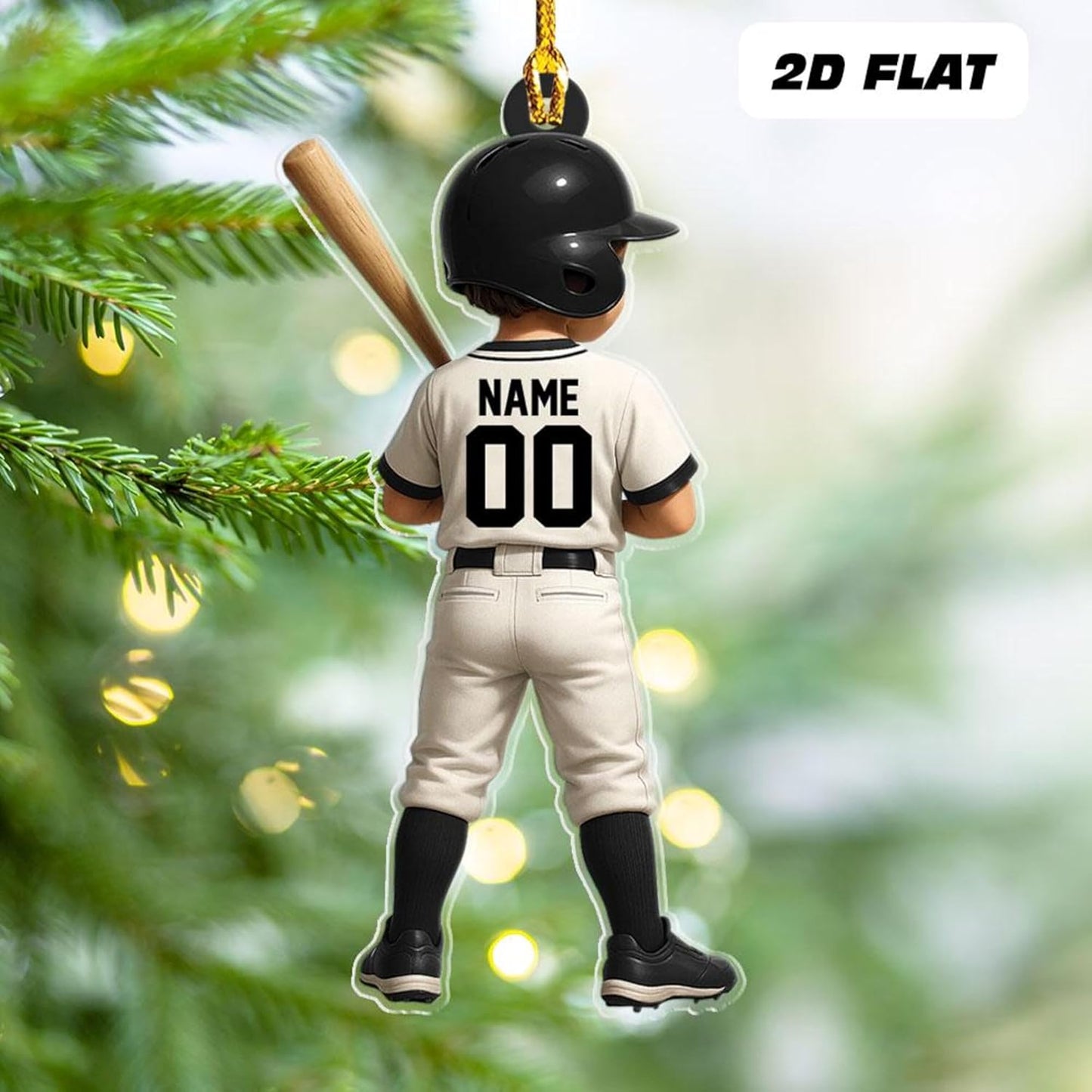 Personalized Baseball Christmas Ornament – Custom Name Acrylic Ornament, Sports Holiday Decoration, Baseball Player Gift TH27