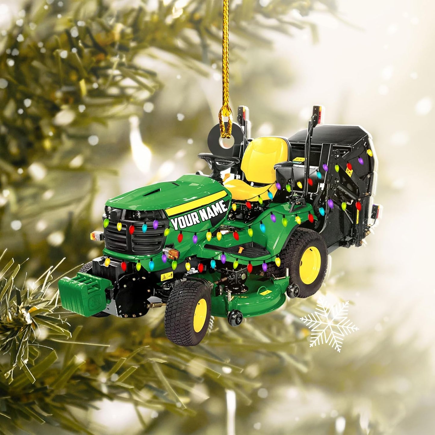 Personalized Lawn Mower Christmas Ornament | Custom Lawn Care Holiday Tree Decoration for Gardeners & Landscapers TG106