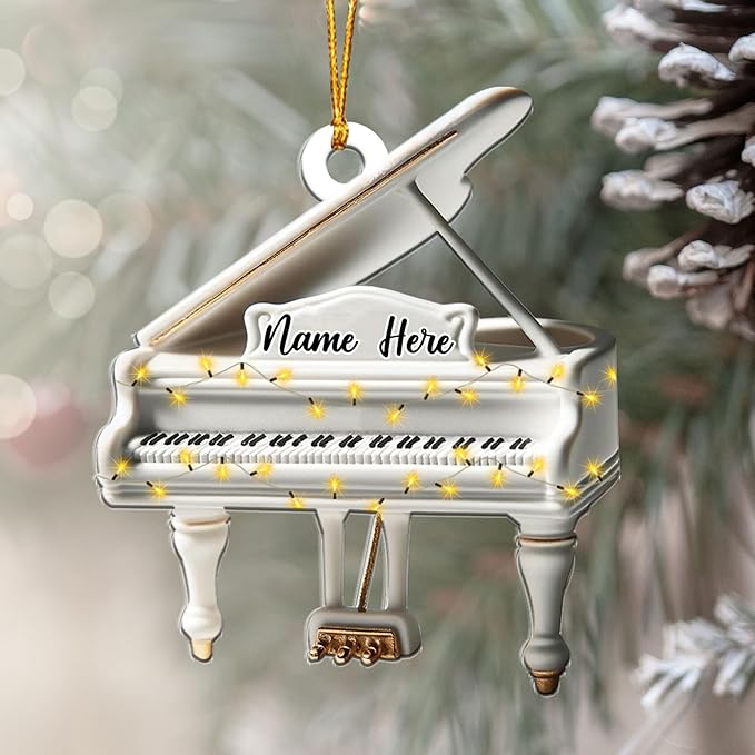 Customized Piano Ornament - Music Instrument Christmas Gift for Piano Lovers LL53