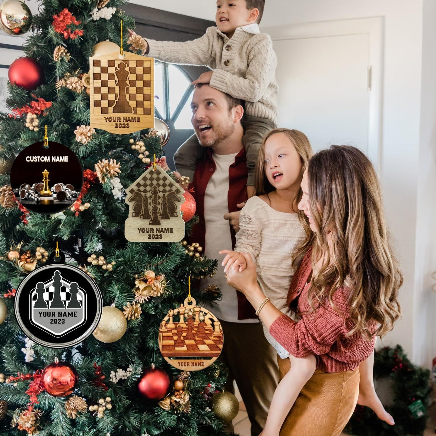 Personalized Name Chess Ornament Gift for Men Women Chess Team Player N07