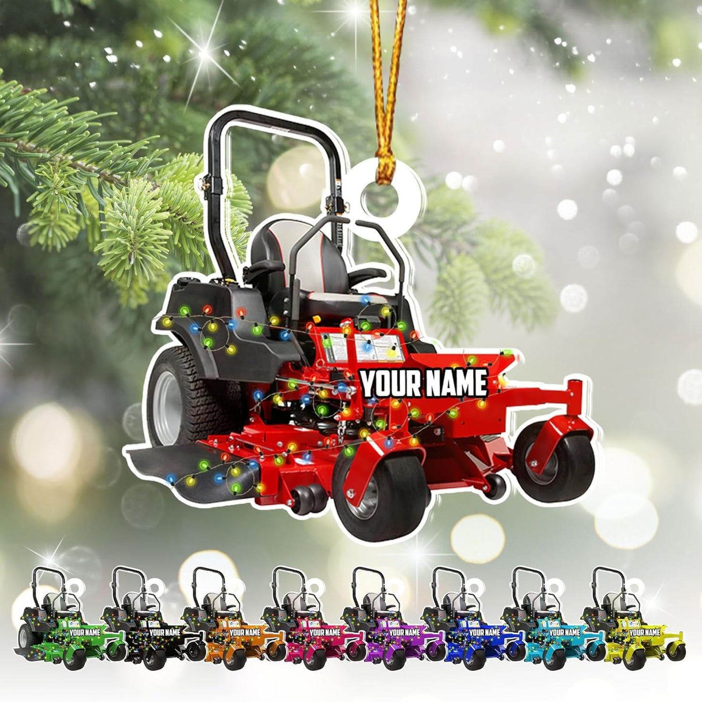 Personalized Lawn Mower Christmas Ornament | Custom Lawn Care Holiday Tree Decoration for Gardeners & Landscapers TG105